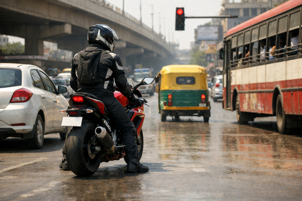 superbike daily riding in india stuck in city traffic
